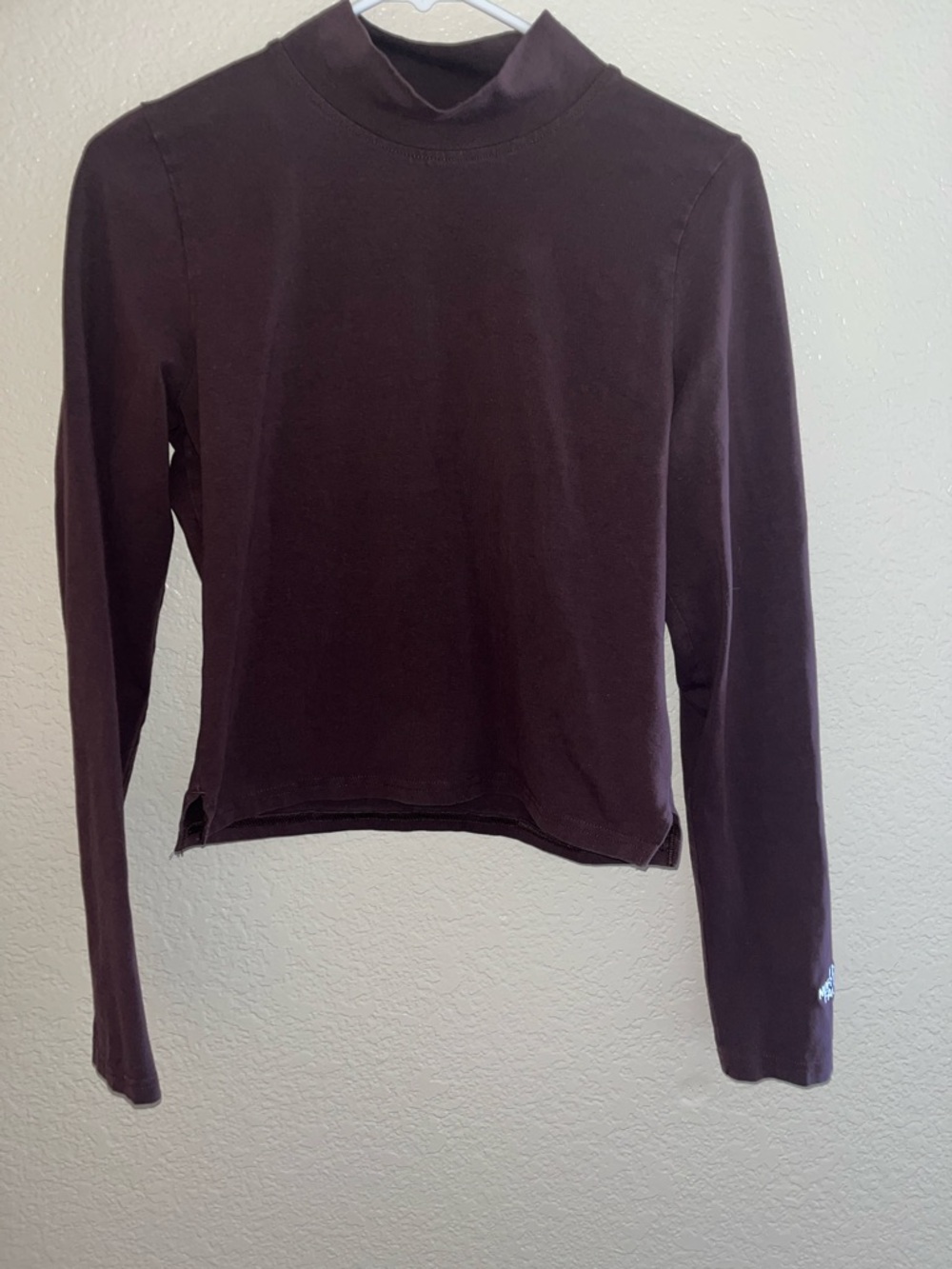 North Fave Long Sleeve Mock Neck Top in Deep Eggplant